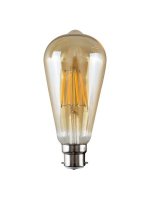 B22 4W LED Filament Pear Shaped Bulb Amber (Warm White 3000K)