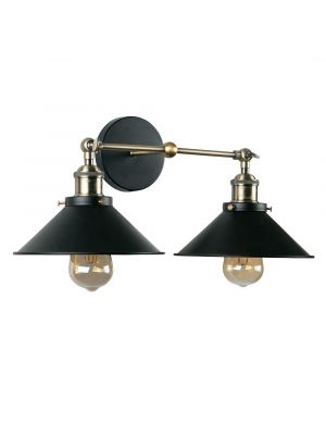 Colonial Antique Brass Twin LED Wall Light