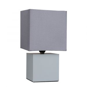 Cubbie Grey Touch Table Lamp Cube Base Grey Shade