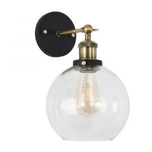 Sheridan Steampunk Wall Light with Clear Glass Shade