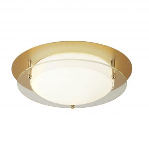 Mirrorstone LED 38cm Gold With Glass Halo Ring Flush Light