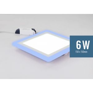 Lotus 6W Square Blue Edge-Lit LED Panel Light