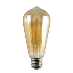 E27 4W LED Filament Pear Shaped Bulb Amber (Warm White 2700K)
