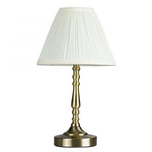 Sienna Antique Brass Touch Table Lamp Pleated Shade