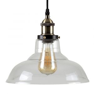 Wallace Steampunk LED Pendant Light With Clear Glass Shade
