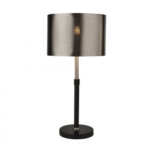 Mirrorstone Black And Chrome Table Lamp With Brushed Black Chrome Shade
