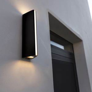 Lutec Anthracite Leo IP54 Outdoor LED Wall Light