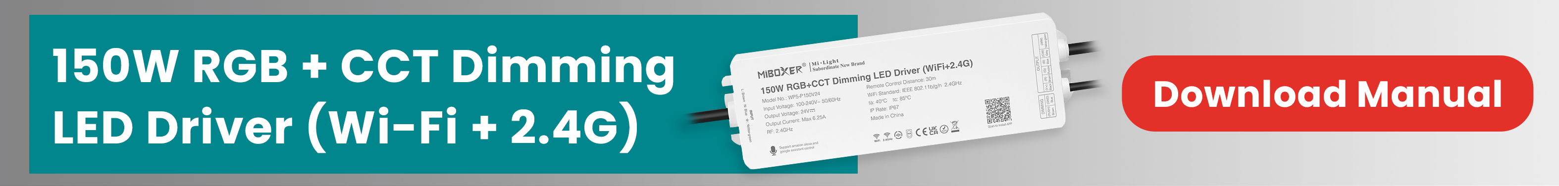 EasiLight 150W RGB + CCT Dimming LED Driver (Wi-Fi + 2.4G) Manual